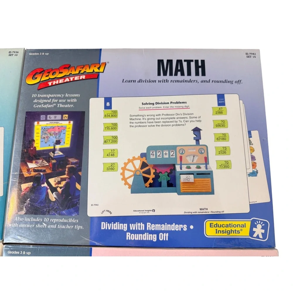 GeoSafari Theater Educational‎ Set of 4 Math Sealed Geography Lessons